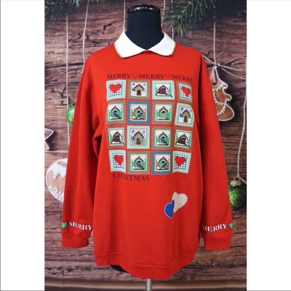 Vintage Sweaters 90s Ugly Christmas Sweater Granny Collar Poshmark
